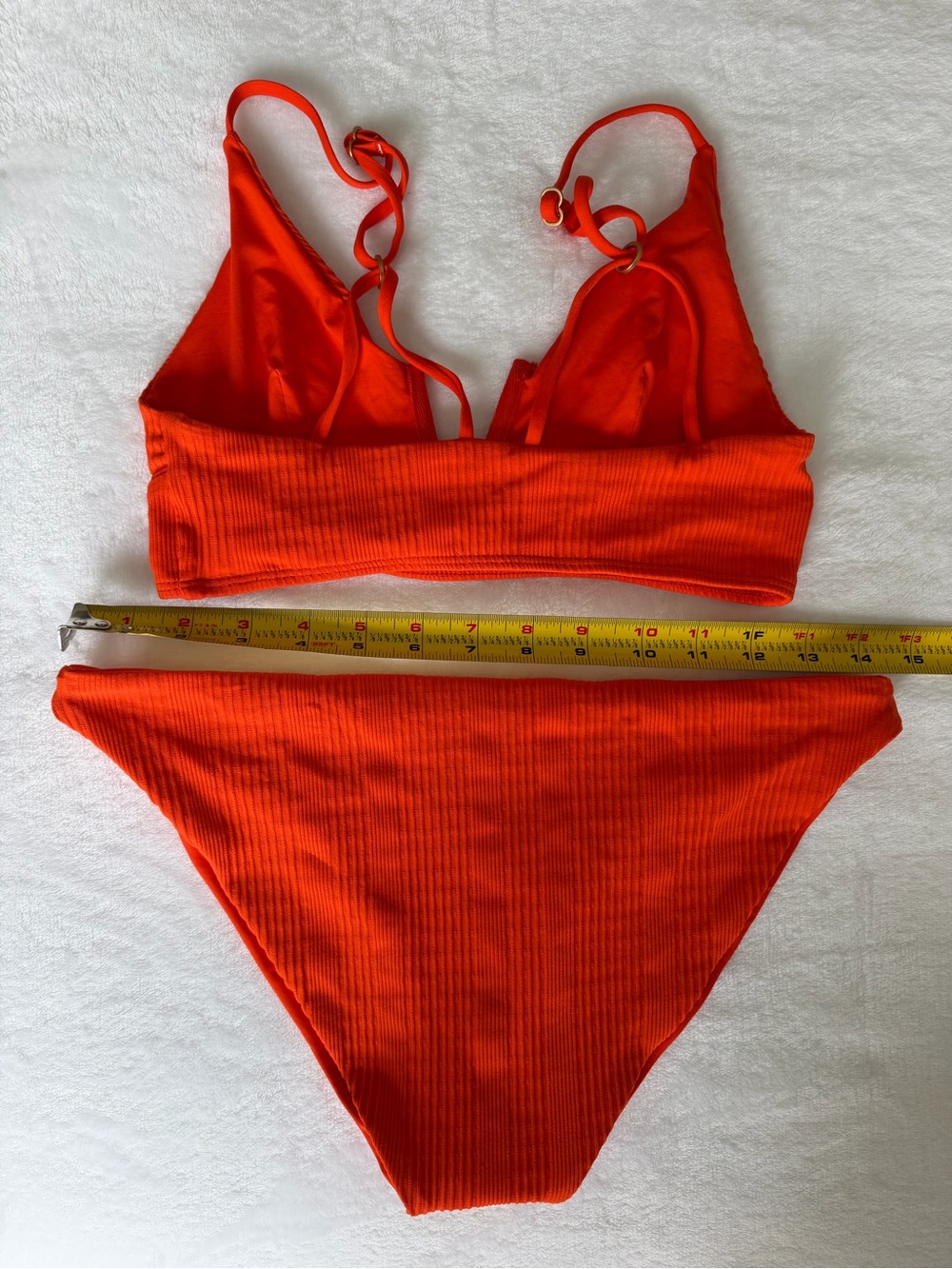 l*space Ribbed V-Notch Bikini Set in Bright Orange - Picture 3 of 3
